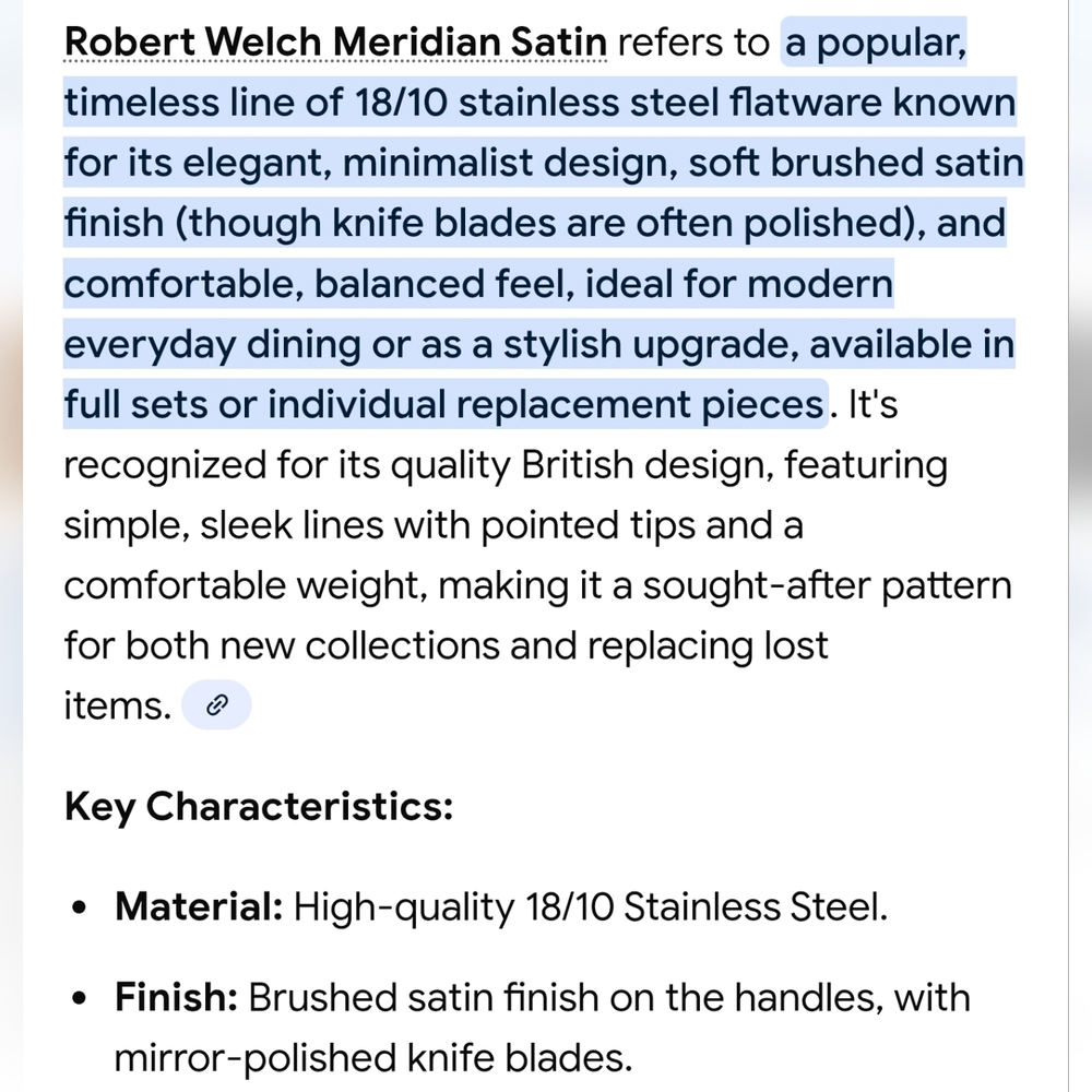 Robert Welch 8 Piece Set Meridian Brushed Satin 18/10 Stainless Flatware EUC - Picture 13 of 13